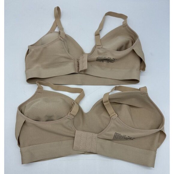 Hanes Womens Bra Size XL Nude Wireless Sleepwear MHG199 Set Of 2 - Picture 10 of 10